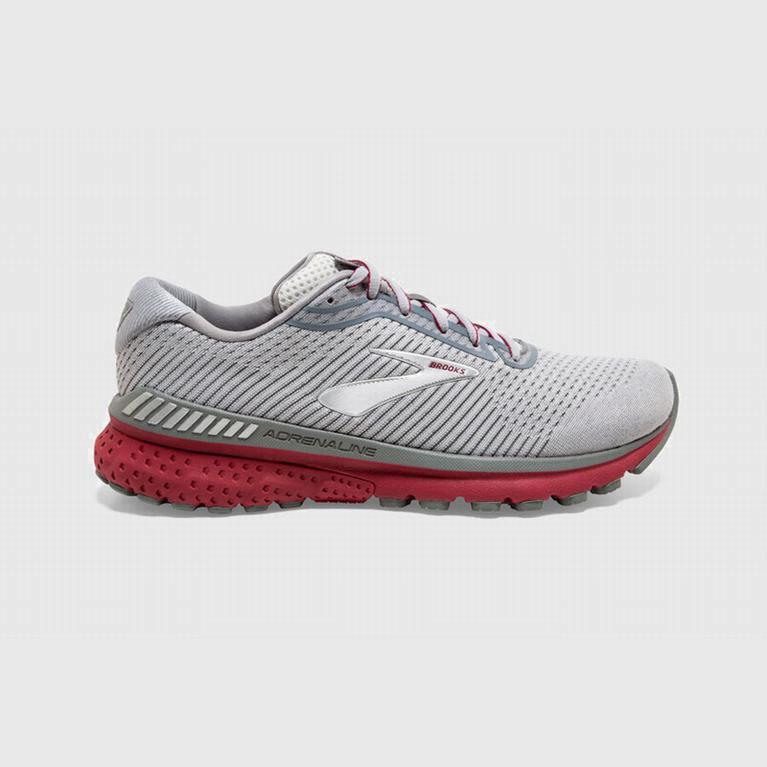 Brooks Adrenaline Gts 20 Mens Road Running Shoes - Red/Silver/Grey - Philippines (062547KLO)